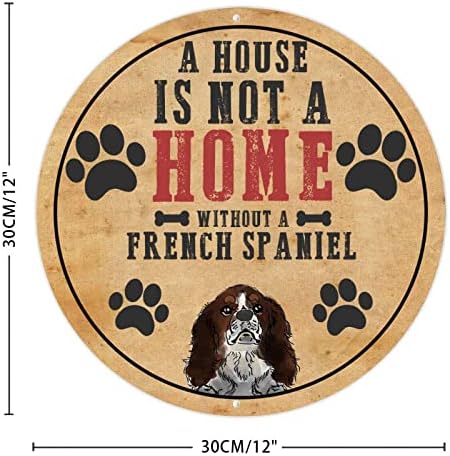 Vicces Kutya Fém Adóazonosító Jel, Egy Ház Nem Otthon, Anélkül, hogy Egy francia Spániel Kerek Újdonság Kisállat Kutya