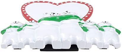 MAXORA jegesmedve Család 6 Kézzel készített Figura Személyre szabott Karácsonyi asztali Dísz Dekoráció