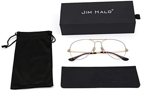 JIM HALO Pilóta Kék Fény Blokkoló Poharat Félig Keret nélküli Számítógépes Szemüveg
