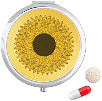 Virág Sárga Napraforgó Növény Tabletta Esetben Zsebében Gyógyszer Tároló Doboz, Tartály Adagoló