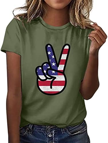 Hazafias Pólók Női Amerikai Zászló Nyári Rövid Ujjú O Nyakú Póló Tie-Dye Csillagok, Laza Fit Alkalmi Fél Pólók Felsők