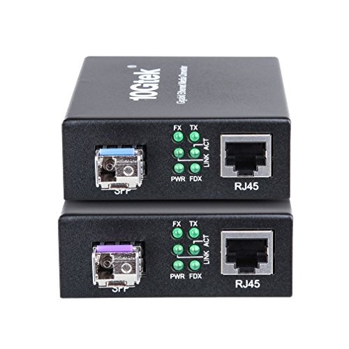 Egy Pár Gigabit Egyetlen Mód LC Optikai Ethernet Média Konverter, Egy Pár Kétirányú SFP LX Modul, 1310nm/1550nm, SMF,