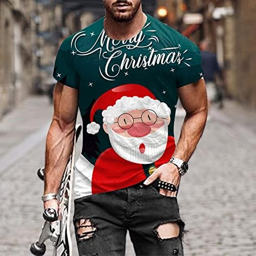 ZDDO Karácsonyi Férfi Katona Rövid Ujjú T-shirt Izom Slim Fit Fél Tervező Maximum Xmas Grafikus Vicces Sport Póló