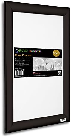 SECO Első Terhelés Könnyű Nyitva Snap Frame Poszter/Képkeret 8,5 x 11 Hüvelyk, Fekete Alumínium Keret (SN8511Black)