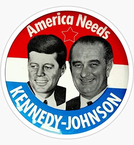 Kennedy - Johnson 1960-As Elnökválasztási Kampány Gomb - Matrica Grafikus - Auto -, Fal -, Laptop, Mobiltelefon, Teherautó