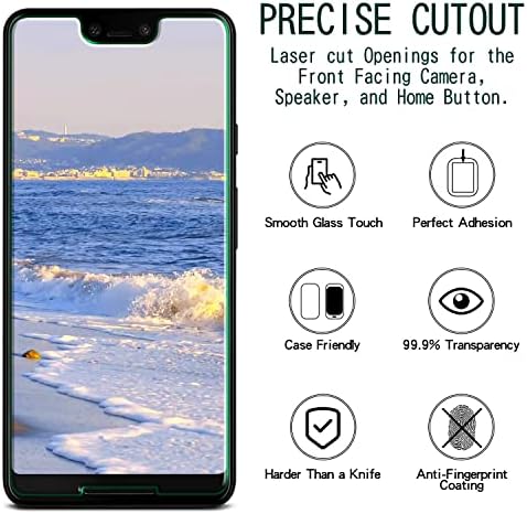 KAREEN 2-Pack Screen Protector Célja a Google Pixel 3 XL Edzett Üveg, 9H Keménység, Anti Karcolás, HD Tiszta Ügy Barátságos