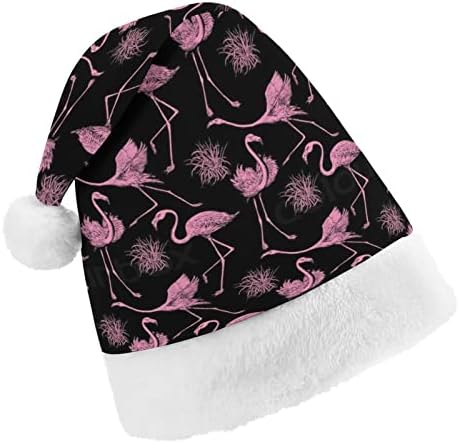 Rózsaszín Flamingó Karácsonyi Kalap Puha Plüss Mikulás Sapka Vicces Beanie a Karácsony, Új Év, Ünnepi Party