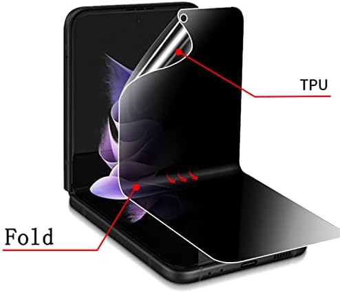 HanWXwish 2db Anti-Kukkoló Kompatibilis a Samsung Galaxy Z Flip 4 5G Matt Adatvédelmi Képernyő Protecor，2db Belső Anti-Spy