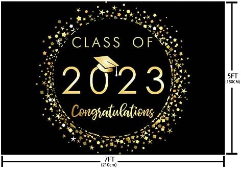 MEHOFOND Fekete-Arany Osztály 2023 Érettségi Hátteret Gratulálok az Érettségi Bál, Party Dekoráció Háttér Gratulálok