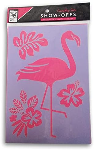 Flamingo, Hibiscus Újrafelhasználható Multimédia Stencil - 7 x 10 Cm