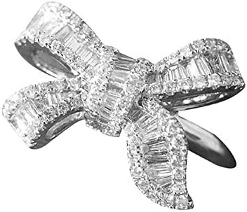 Furcsa Gyűrű Fehér Gyűrű Női Gyűrű Íj 6-11 925 Stílusú Ezüst Esküvői Drágakő Gyűrű Állat Gyűrűk Gyerekeknek (Fehér,