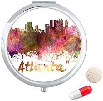 Atlanta Amerika Város Akvarell Tabletta Esetben Zsebében Gyógyszer Tároló Doboz, Tartály Adagoló