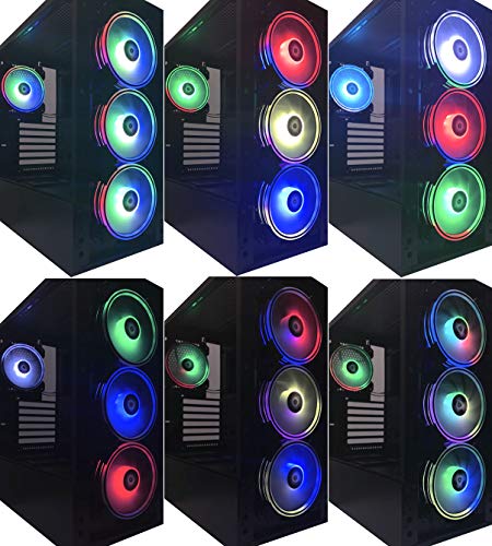 Apevia ET42-RGB Elektro 120mm Csendes RGB színváltó LED Ventilátor Távvezérlő, 28x Led & 8X Anti-Vibrációs Gumi Párna