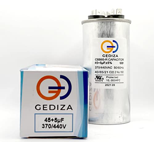 GEDIZA 45+5 uF 45+5 MFD ±5% 370/440V Kettős szaladgálni Kondenzátor HEVAC, A/C Kondenzátor Egyenesen Baró vagy AC Motor