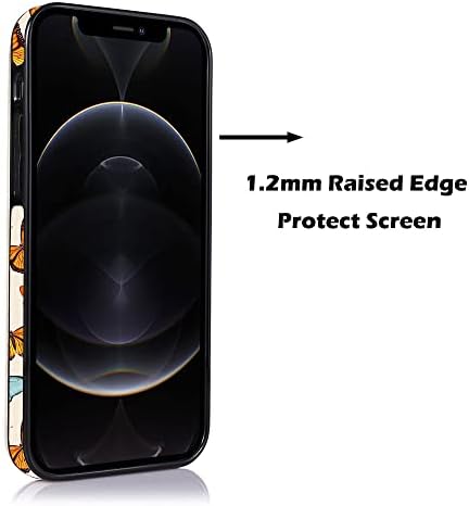 Obbii Kompatibilis iPhone 12 Pro/12 6.1 colos Flip Tárca az Esetben a Kártya Birtokosa, Pillangó Mintás Flip Tok PU