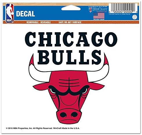 WinCraft NBA Chicago Bulls többfunkciós Színes Matrica, 5 x 6