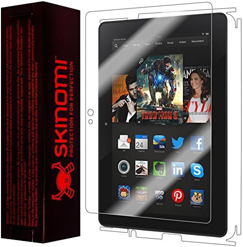 Skinomi Teljes Test Bőr Védő Kompatibilis az Kindle Fire HDX 7 inch (2013, LTE)(képernyővédő fólia + hátlap) TechSkin