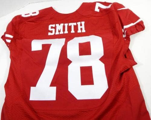 -ban a San Francisco 49ers Helyőrség Smith 78 Játék Kiadott Piros Mez 46 DP26613 - Aláíratlan NFL Játék Használt