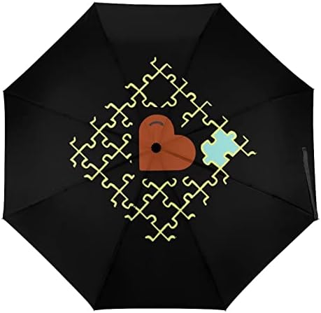 Autizmus Tudatosság Szélálló Utazási Kompakt, Összecsukható Esernyő, Automata Esernyő Eső Hátizsák Autó