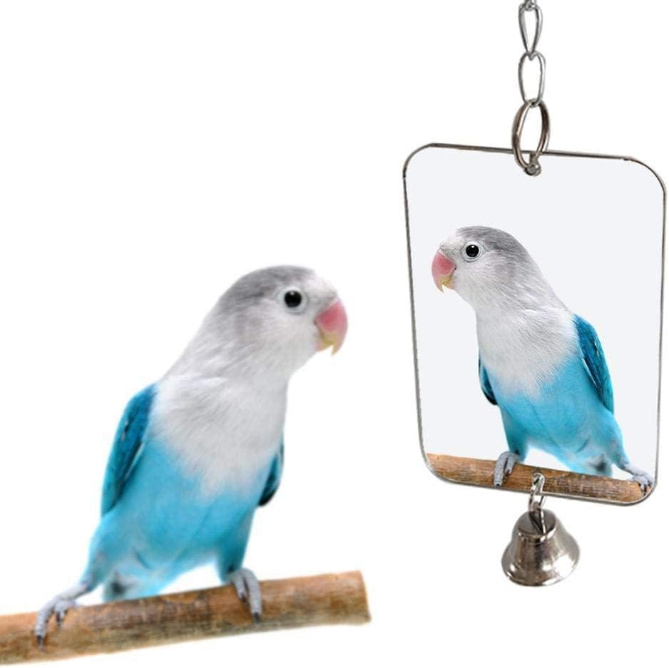 Papagáj Tükör Madár Lóg Tükör Harangok a Papagájokat Nymaatiel Papagáj Ketrec Játékok Kényelmes Kialakítás