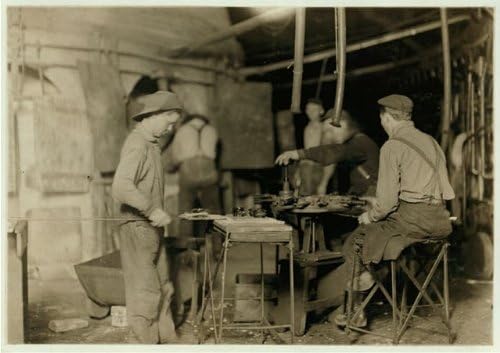 Fotó: Bill,egy Könyv-a fiú,Canton Üveg Működik,Marion,Indiana,Glassworkers,1908