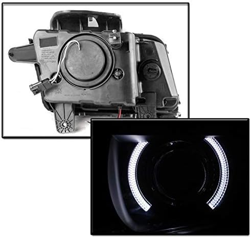 ZMAUTOPARTS A 2010-2013-es Chevy Camaro CCFL Halo Fekete/Füst Vetítő Fényszórók, Fényszóró, 6 Kék LED Világítás DRL