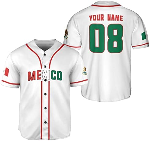AOVL Személyre szabott Mexikó Baseball Jersey-ben, a Mexikói Baseball Jersey a Férfiak, a Nők, a Mexikói Zászló Jersey-ben,