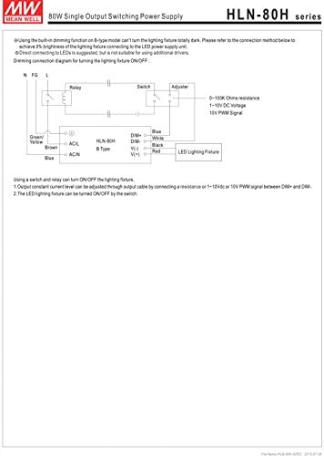 [PowerNex], jót HLN-80H-48A 48V 1.7 A 81.6 W Egyetlen Kimeneti LED-es Kapcsolóüzemű Tápegység a PFC