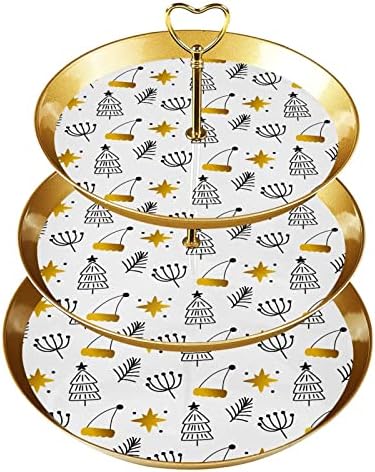 Karácsonyi Kalap Fa, 3-rétegű Muffin Állvány, Torta Állvány, Többszintű Desszert Állni, Kerek Tányér Esküvői Baba Zuhany