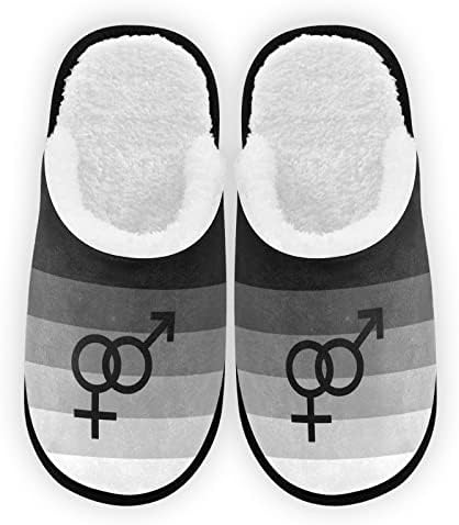 Transznemű Pride Flag Gyógyfürdő Papucs, Zárt Toe Beltéri Hotel Papucs, Bolyhos Korall Gyapjú, Párnázott Talp Komfort