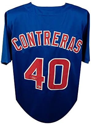 Willson Contreras Dedikált Chicago Cubs Egyéni Kék Baseball Jersey - BAS COA