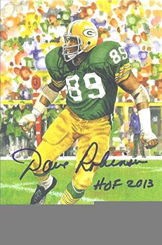 Dave Robinson Aláírt Green Bay Packers gólvonalon, Art-Kártya HOF Kék 12932 - Dedikált NFL Labdarúgó-Kártyák