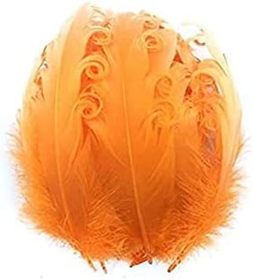 VideoPUP 20db Narancs Hullámos Élű Tollak 12-17cm Természetes anyagokból DIY Kézműves Ruházat Dekoráció Felek Összejövetelek,