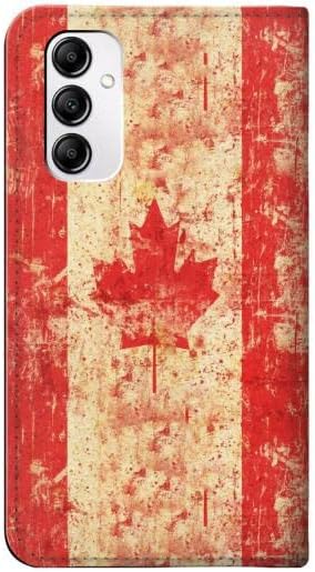 RW1603 Kanadai Zászló Régi Szüreti PU Bőr Flip tok Fedelét Samsung Galaxy S23