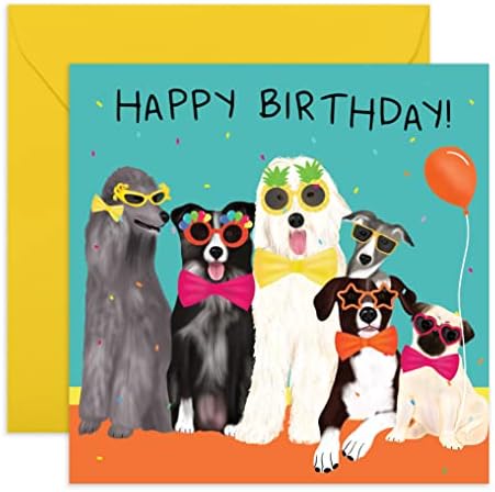 KÖZPONTI 23 - Vicces Szülinapi Kártyát, Kutya Tulajdonosok - 'Boldog Szülinapot' - Ének Kutyák Szülinapi Kártyát - Vicces