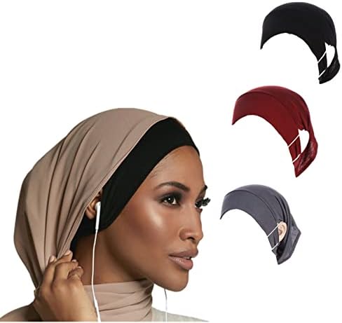 3 Db Puha Stretch Undercap Alatt Sál a Fülembe Muszlim Jersey Belső Alá Hijabs Caps Iszlám Turbánt Bonnet
