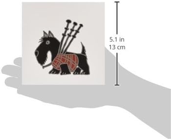 Vicces Skót Terrier Játszik a Duda - Üdvözlőlapok, 6 x 6 cm, készlet 6 (gc_218740_1)