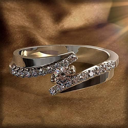 Eljegyzési Kerek Vágott Zircons Nők Esküvői Gyűrű, Ékszerek, Gyűrűk, a Nő Teljes Gyémánt Női Gyűrű Gyémánt Gyűrű, Gyűrűk,