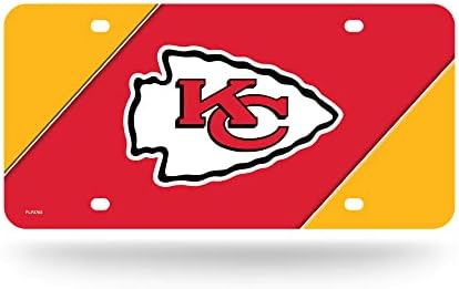 NFL Rico Iparágak Kansas City Chiefs Műanyag Tag 6 x 11.5 Műanyag Auto Tag