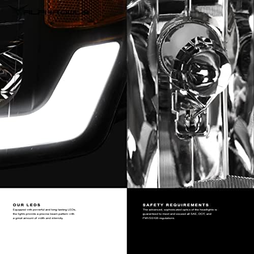 Alfa Baglyok 8710722 Kristály Fényszórók Hullámvasútja Szekvenciális LED Bar & Startup Fény - Chrome Amber Illik 2014-2021