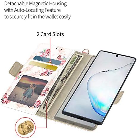 Casetego a Galaxy Note 10 Esetben,Levehető Mágneses Tárca Esetben PU Bőr Teljes Testet Védő tok Hitelkártya Birtokosok,