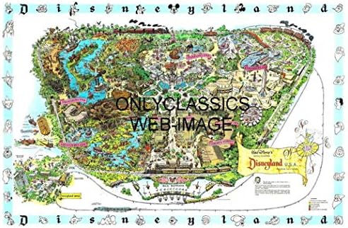 OnlyClassics 1962-ben a Kaliforniai Disneyland TÉRKÉP 8X12 Fotó Poszter Amerika Családi Vidámpark