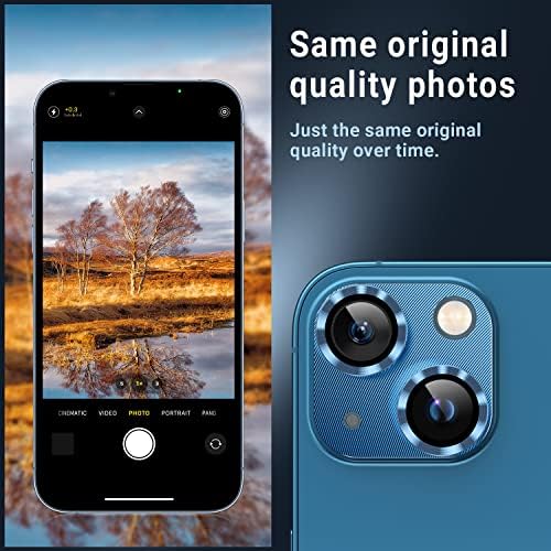 AFARER [2 Csomag]Kamera Lencséjét Védő Kompatibilis az iPhone 13 6.1/iPhone 13 Mini 5.4,3D-s Alumínium Fém Lencse Film,9H