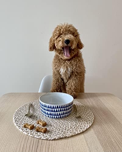 Waggo Shibori Nyomtatás Kerámia kutyatál a Kisebb-Nagyobb Fajták - Nehézsúlyú Tartós kedvtelésből tartott Víz, Étel,