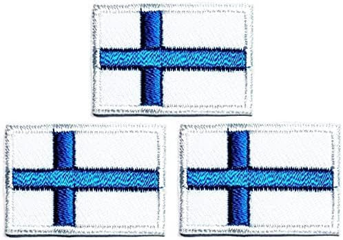 Kleenplus 3pcs. 0.6X1.1 HÜVELYK. Mini Finnország Zászló Javítás Taktikai Katonai Zászló Appliqués Foltok Világ Ország