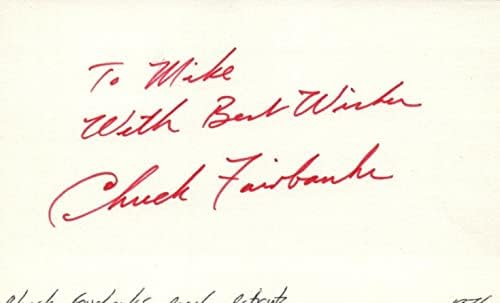 Chuck Fairbanks Edző Patriots Football Aláírt 3x5 Index Kártya - NFL-Vágott Aláírás