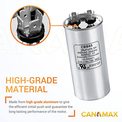 Canamax Prémium 35 MFD uf ± 5% MFD 370 V VAC vagy 440 V Többcélú Motor Fut Körbe Kondenzátor - Kompatibilis a Légkondicionáló