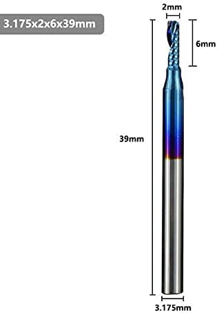 2 mm-es Vágási Átmérő 6 mm Hossz: 1/8inch Szár Nano Kék Bevont Végén Marás CNC Router Bit Fa Faragás Gravírozó Eszközök