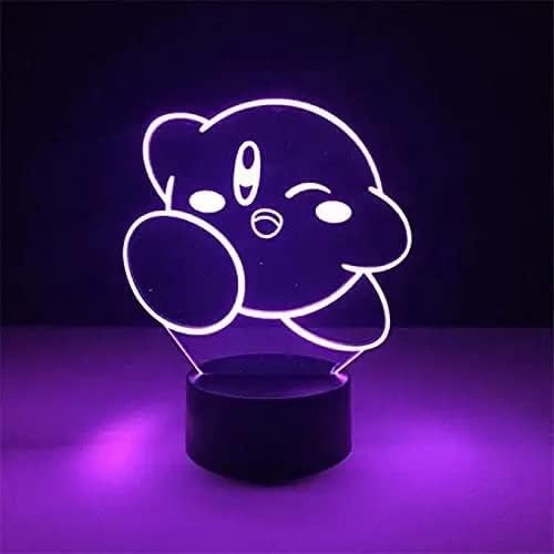 3D-s Night Lights a Fiúk Lányok Kirby 3D Éjjeli Lámpa Aranyos Rajzfilm Játék Anime lakásdekoráció Lámpa Aranyos Gyerekek