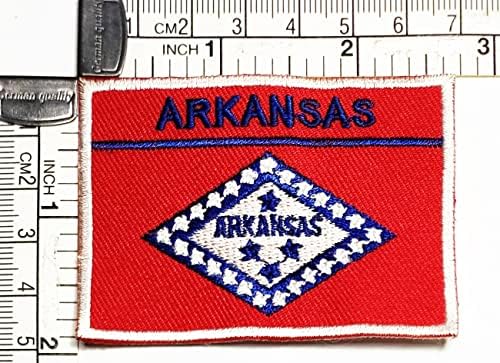 Kleenplus 3pcs. 1.7X2.6 HÜVELYK. Arkansas Zászló Javítás Zászló Jelkép Jelmez Egységes Katonai Taktikai Hímzett Applied
